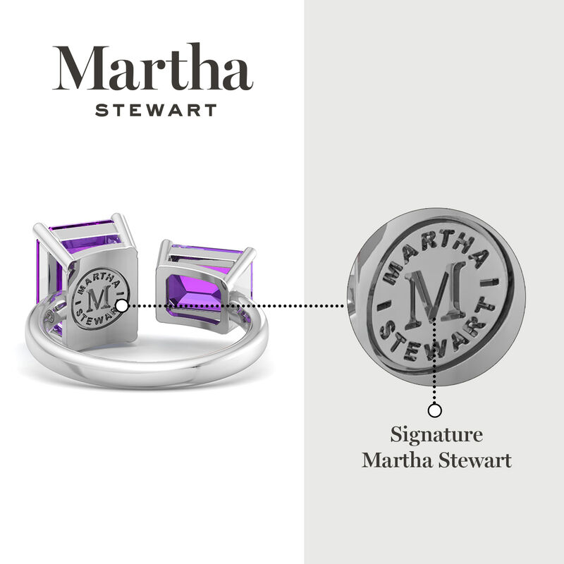 Martha Stewart 4 1/2ctw. Amethyst Two Stone Ring In Sterling Silver image number null